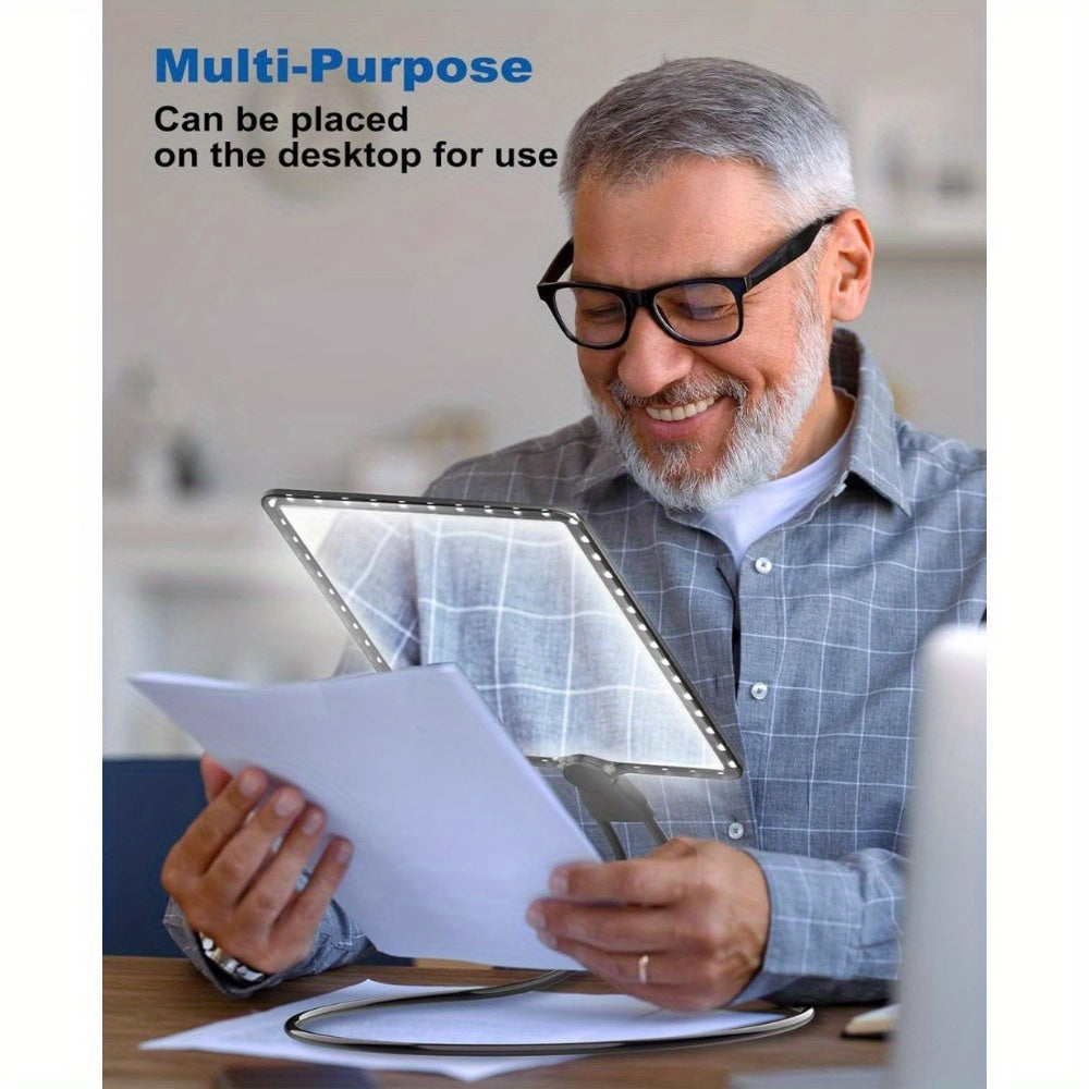 LED Magnifying Glass with Adjustable Brightness and 10000mAh Rechargeable Battery for Reading Sewing Crafts