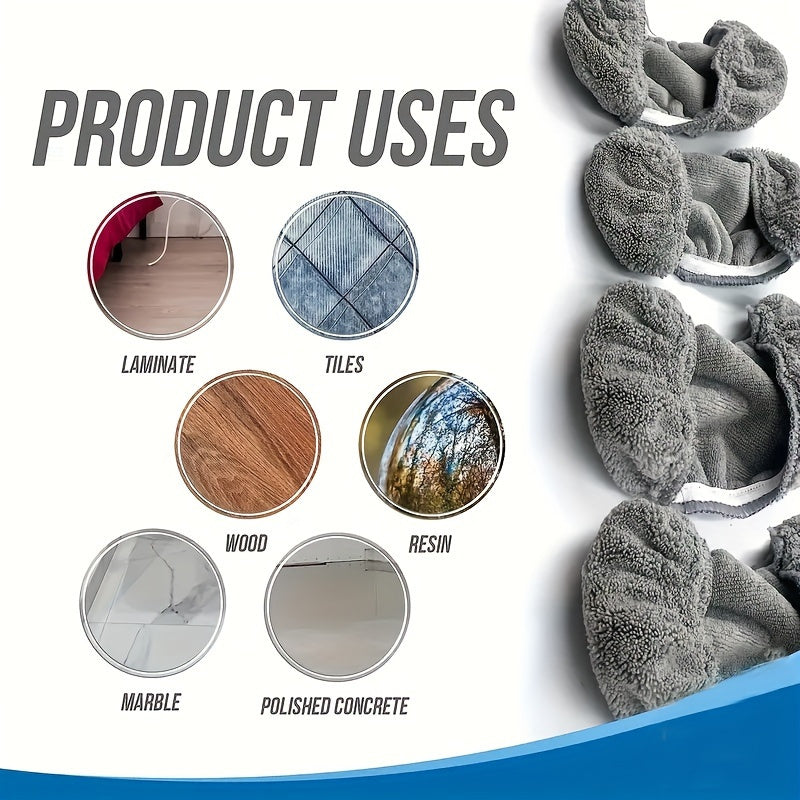 Комплект из 4 микрофибровых насадок для швабры - моющиеся, долговечные, многоразовые для уборки пола