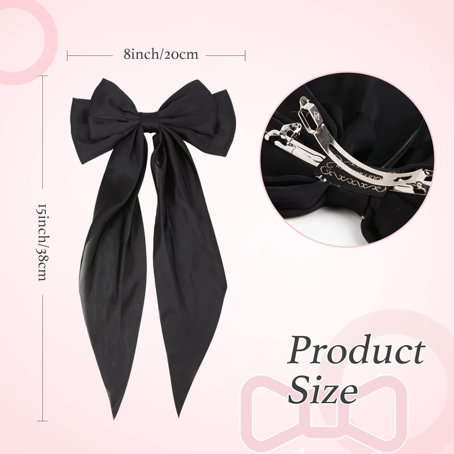 Set of 3 Elegant Silk Ribbon Hair Clips for Women Daily Use