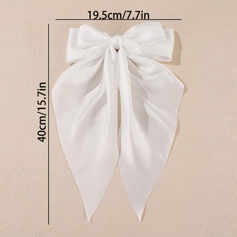 Set of 3 Elegant Silk Ribbon Hair Clips for Women Daily Use