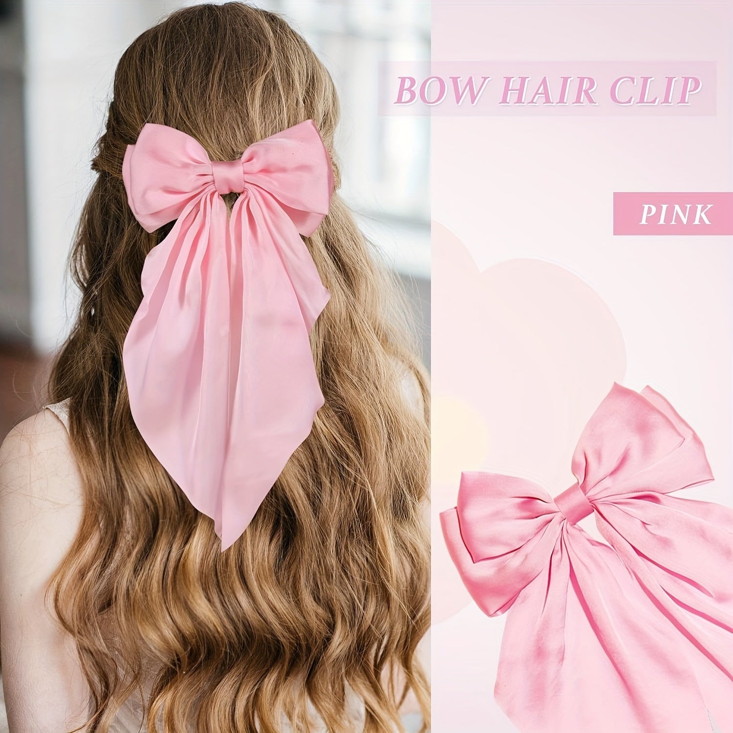 Set of 3 Elegant Silk Ribbon Hair Clips for Women Daily Use