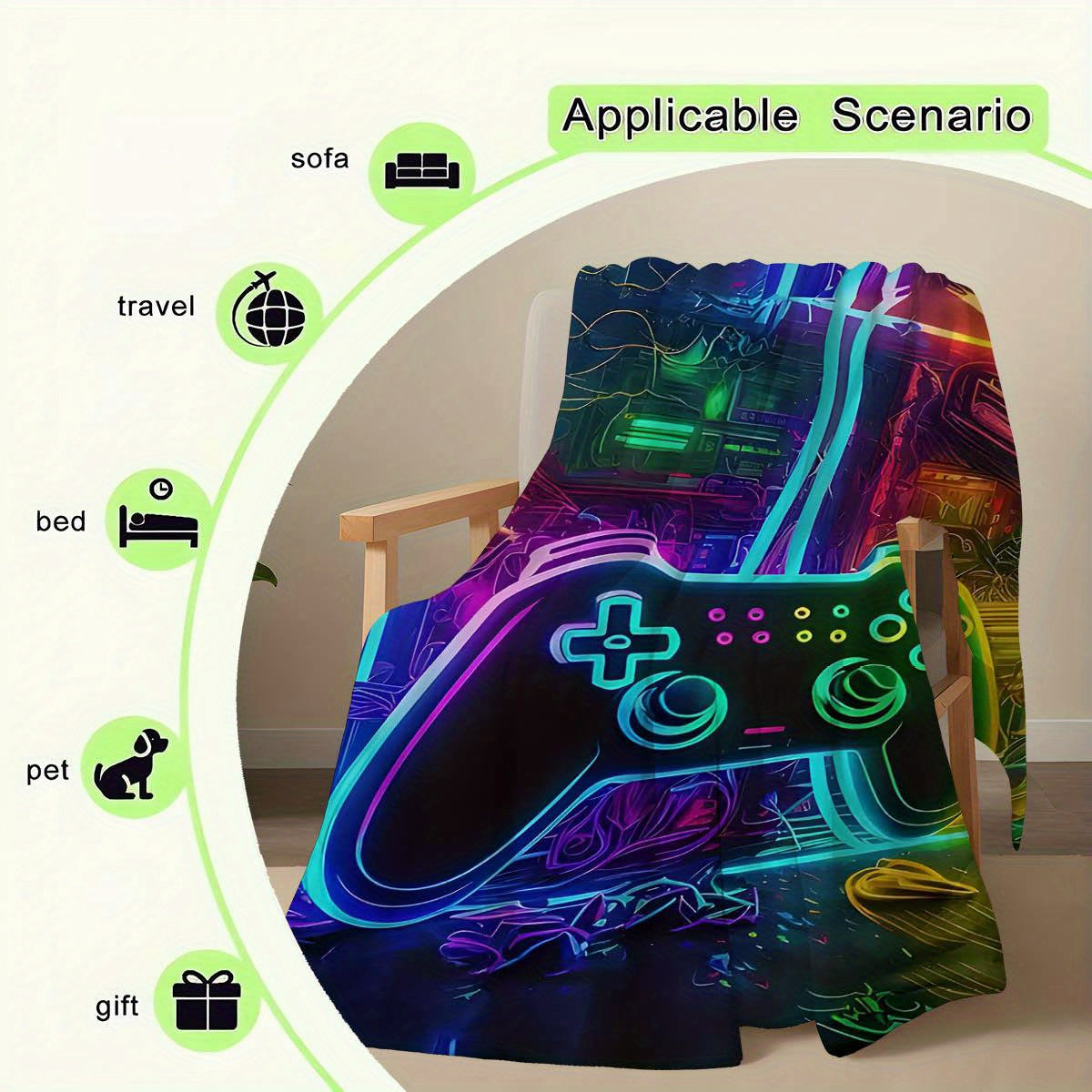 Cozy Flannel Throw Blanket for Couch Bed Car Camping and Travel