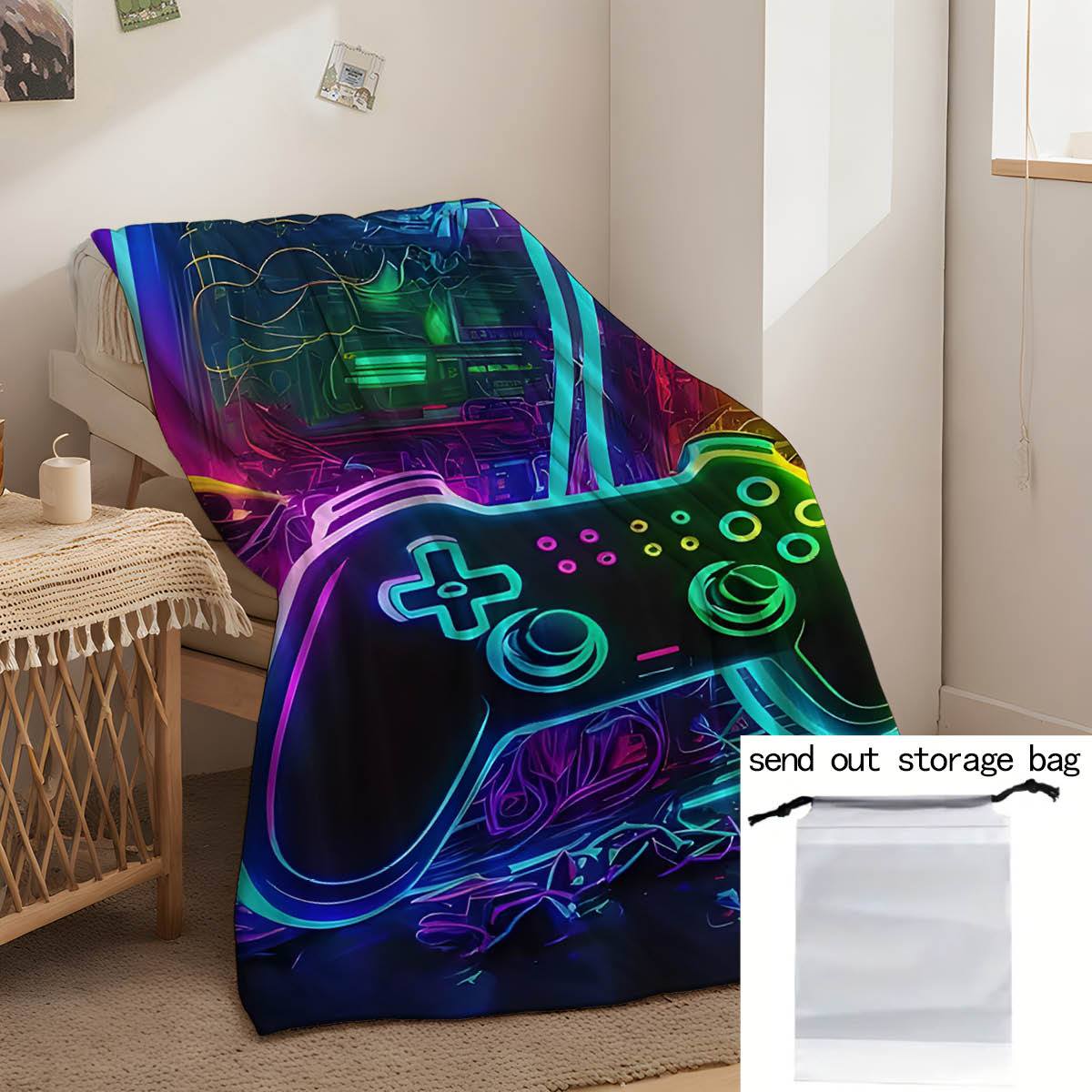 Cozy Flannel Throw Blanket for Couch Bed Car Camping and Travel