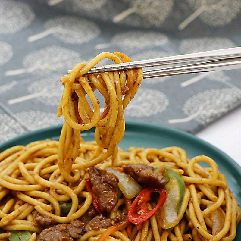 Set of 5 Stainless Steel Non-Slip Chopsticks for Sushi and Asian Cuisine