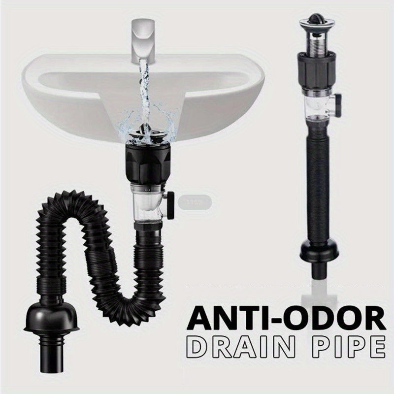 Universal Sink Drain Pipe Set Retractable Bathroom Kitchen Drainage Accessories