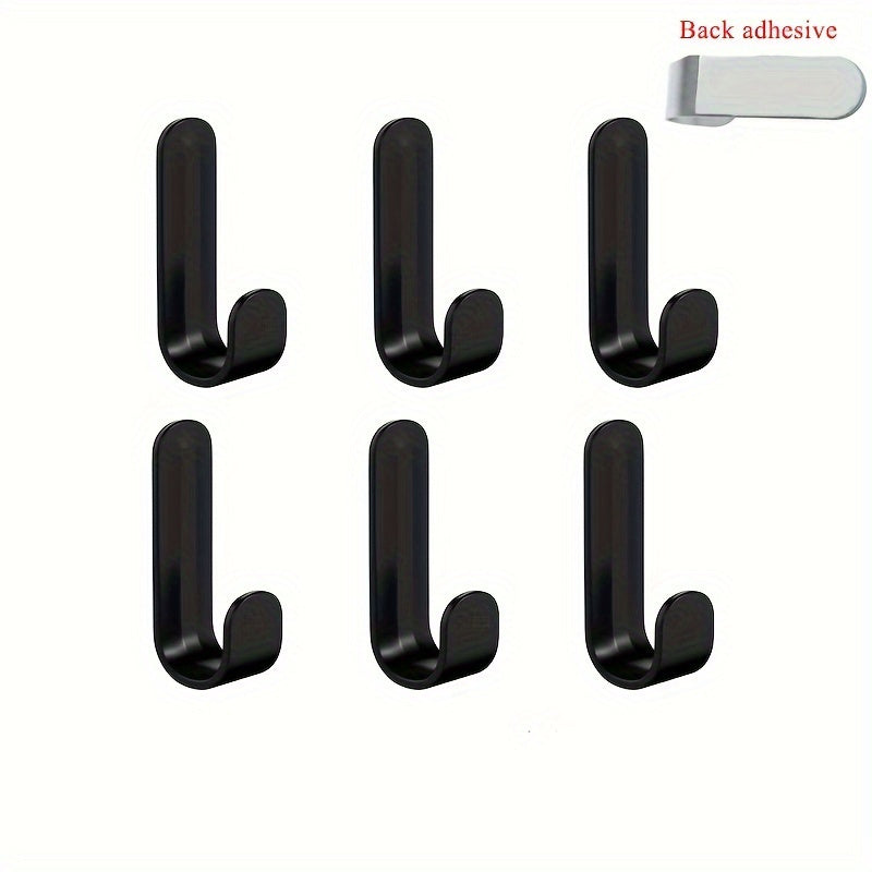 6-Piece Wall Hooks for Towels Clothes Coats Keys Bathroom Accessories