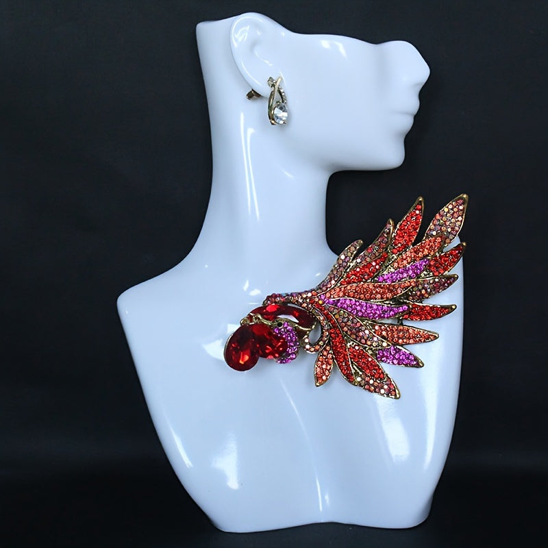 Broche en forma de mariposa azul con rhinestones para vestidos y trajes de mujer