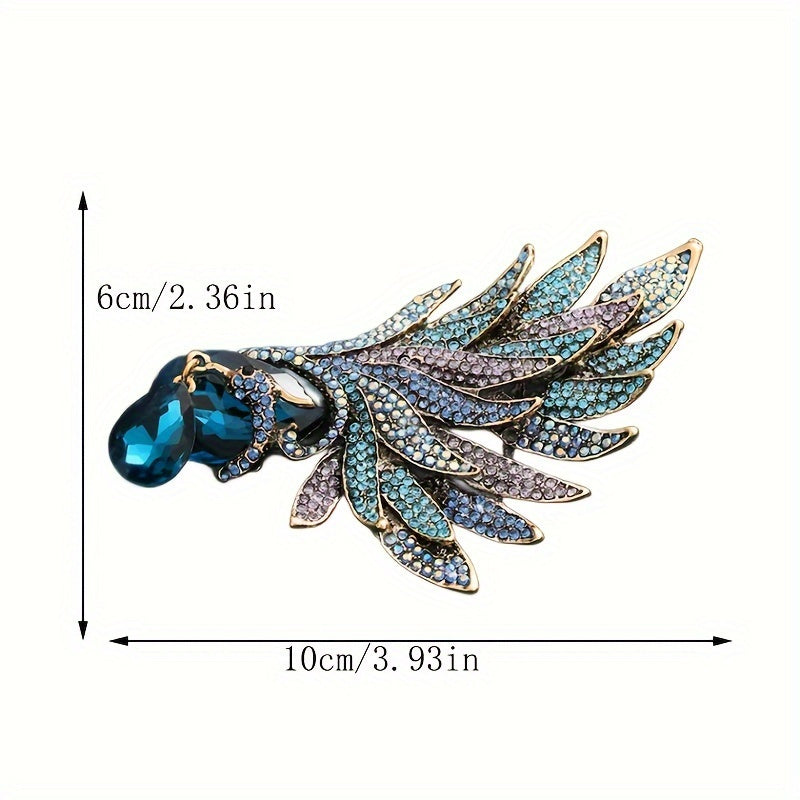 Broche en forma de mariposa azul con rhinestones para vestidos y trajes de mujer