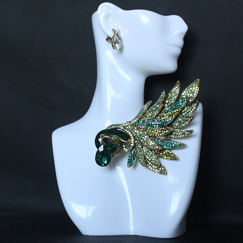 Broche en forma de mariposa azul con rhinestones para vestidos y trajes de mujer