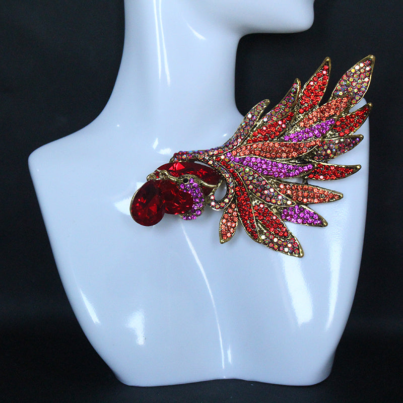 Broche en forma de mariposa azul con rhinestones para vestidos y trajes de mujer