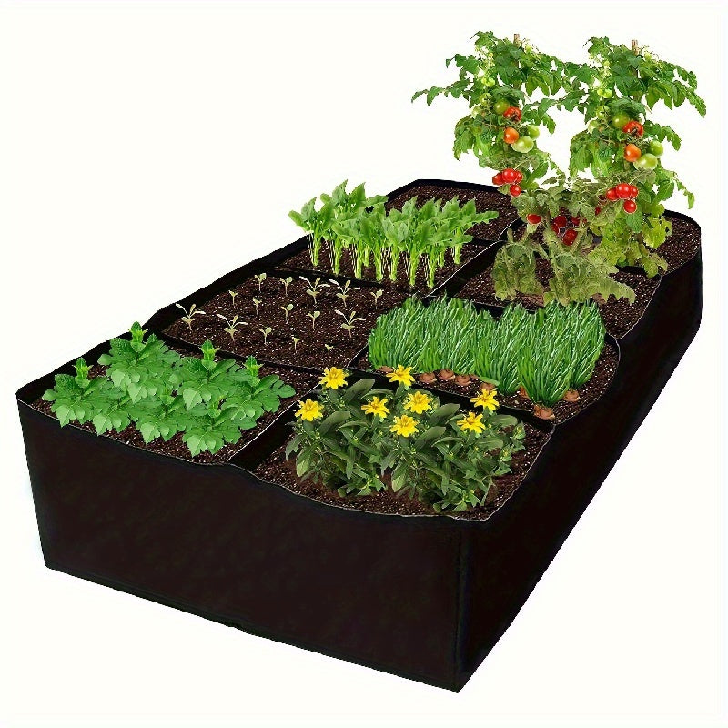 Garden Bed with 8 Grid Plant Grow Bags for Vegetables Potatoes and Flowers 60.96x121.92 cm Indoor Outdoor