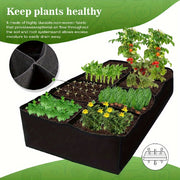 Garden Bed with 8 Grid Plant Grow Bags for Vegetables Potatoes and Flowers 60.96x121.92 cm Indoor Outdoor