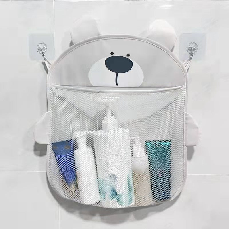 Organizador de almacenamiento para baño con ventosas de malla resistente al agua y bolsa colgante