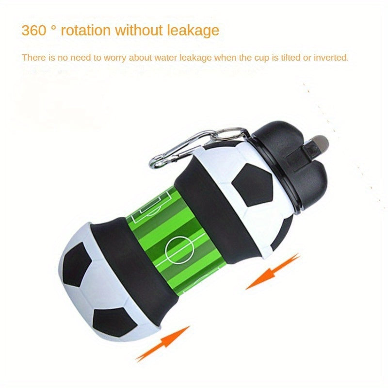 Portable Folding Soccer Ball Water Bottle 200ml BPA-Free Plastic Outdoor Sports