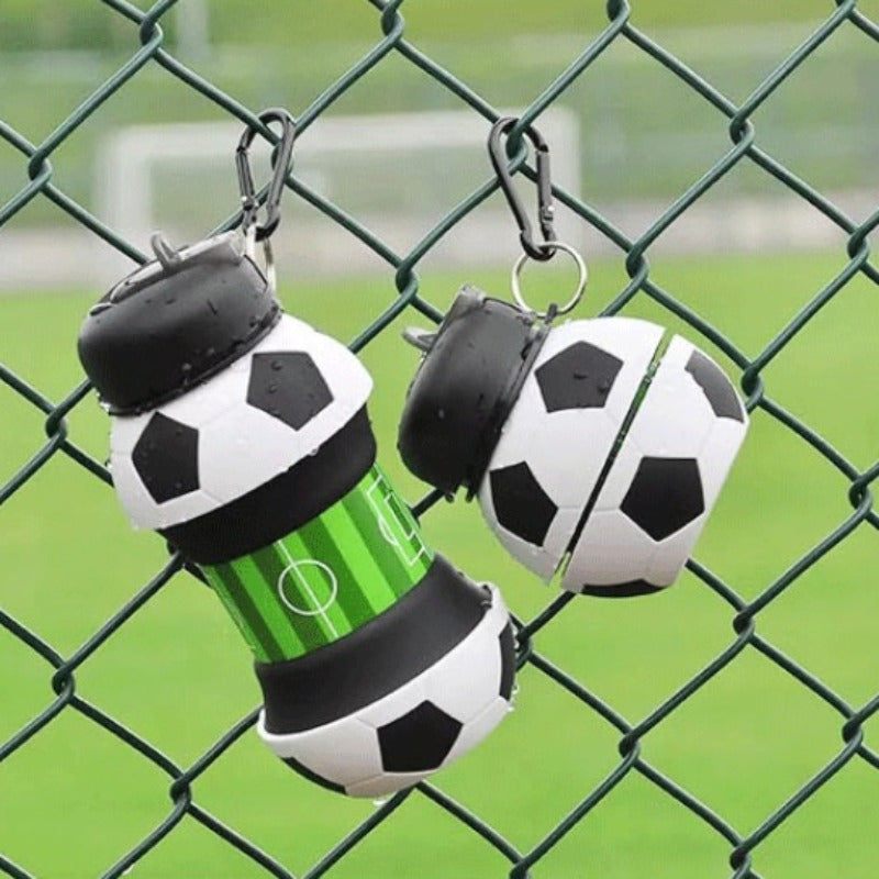 Portable Folding Soccer Ball Water Bottle 200ml BPA-Free Plastic Outdoor Sports