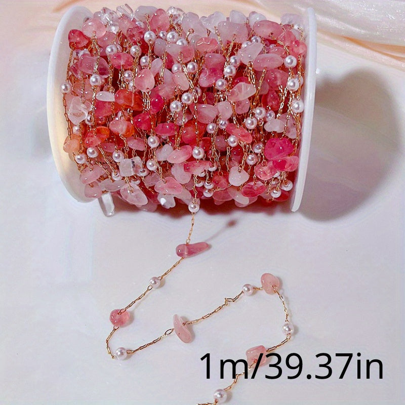 Natural Irregular Stone Copper Chain 1 Meter Jewelry Making Semi-Finished with Accessories