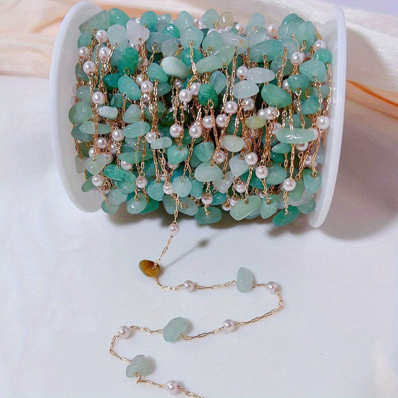 Natural Irregular Stone Copper Chain 1 Meter Jewelry Making Semi-Finished with Accessories