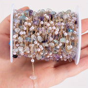 Natural Irregular Stone Copper Chain 1 Meter Jewelry Making Semi-Finished with Accessories