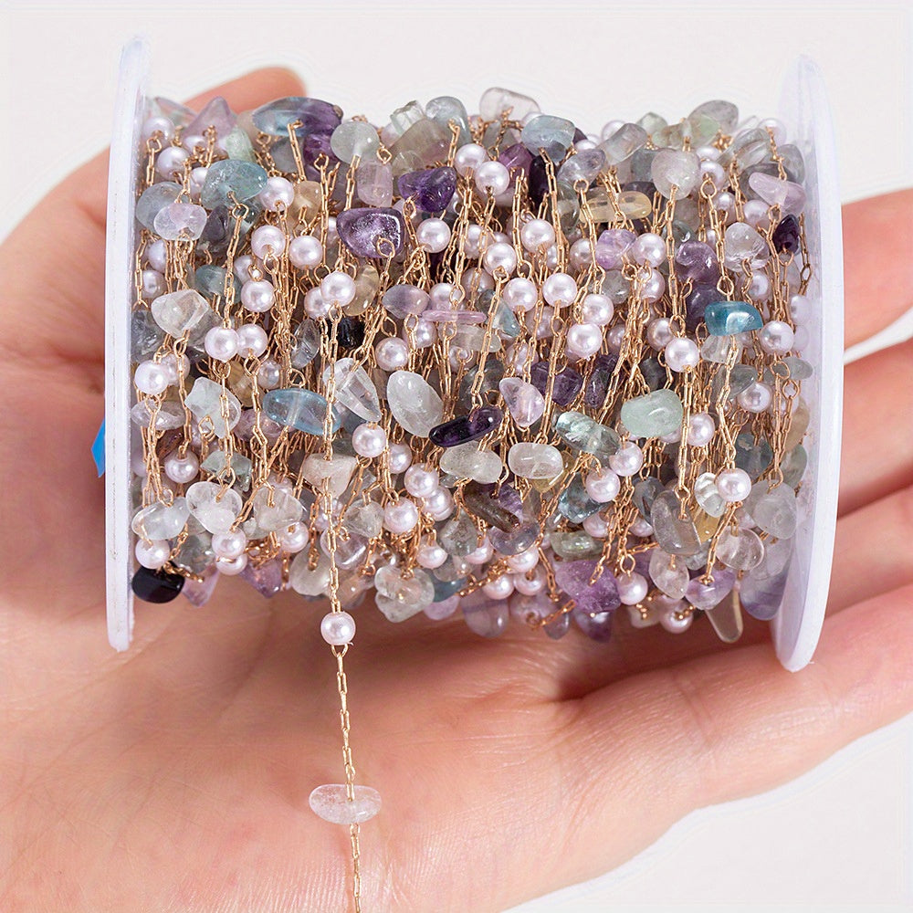 Natural Irregular Stone Copper Chain 1 Meter Jewelry Making Semi-Finished with Accessories