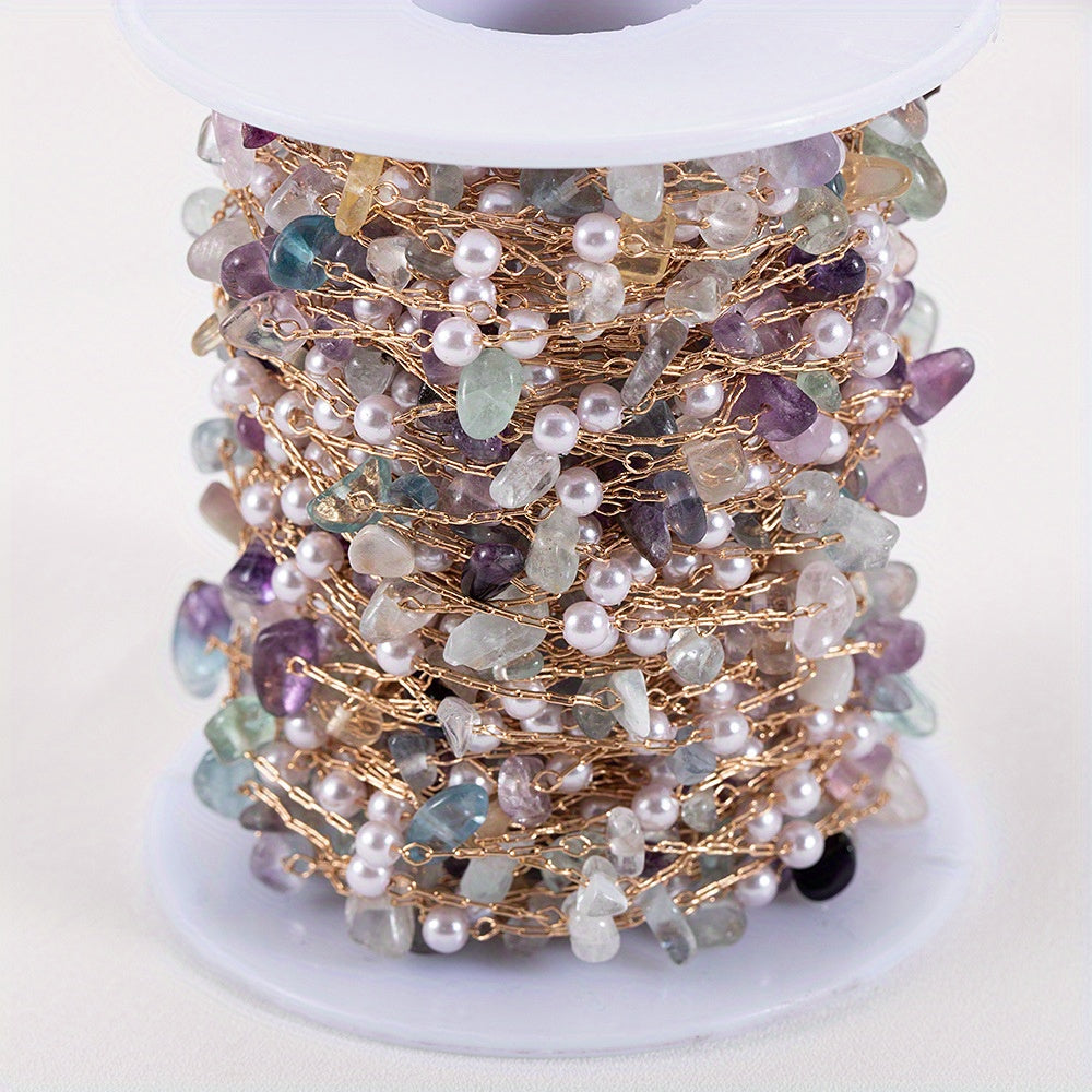 Natural Irregular Stone Copper Chain 1 Meter Jewelry Making Semi-Finished with Accessories