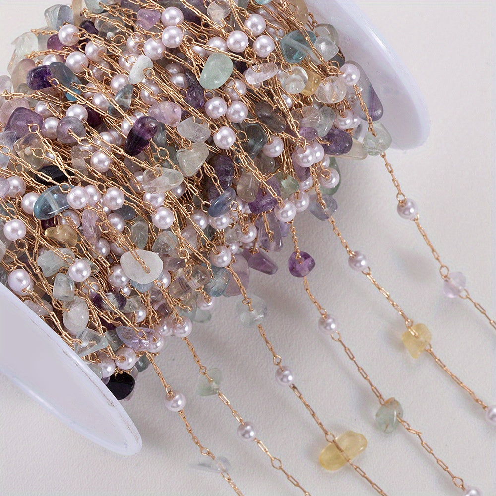 Natural Irregular Stone Copper Chain 1 Meter Jewelry Making Semi-Finished with Accessories