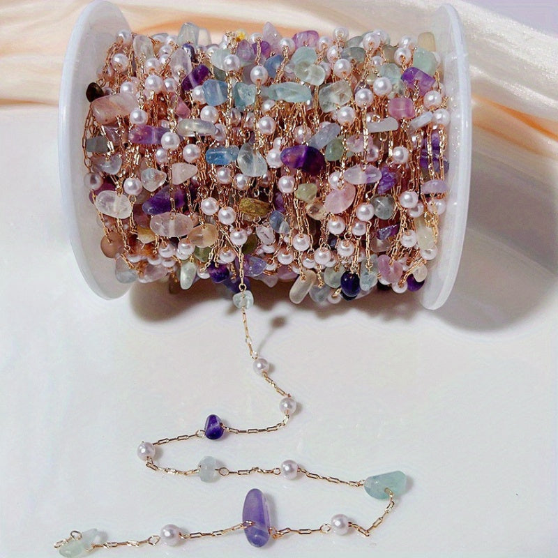 Natural Irregular Stone Copper Chain 1 Meter Jewelry Making Semi-Finished with Accessories