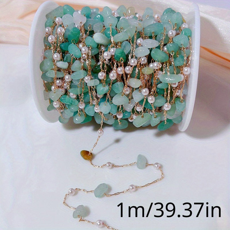 Natural Irregular Stone Copper Chain 1 Meter Jewelry Making Semi-Finished with Accessories