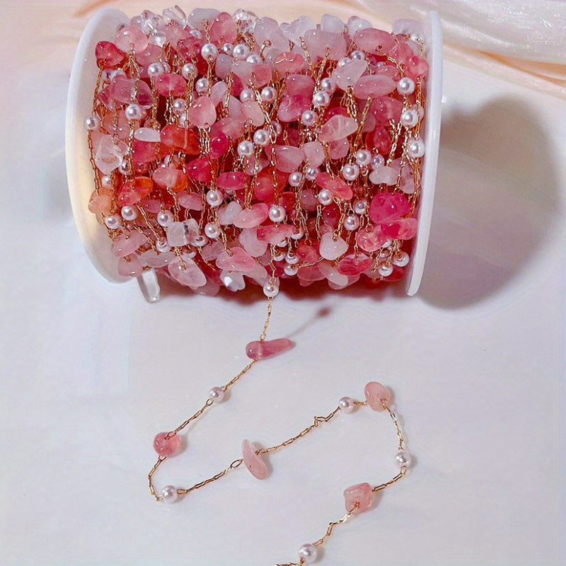 Natural Irregular Stone Copper Chain 1 Meter Jewelry Making Semi-Finished with Accessories