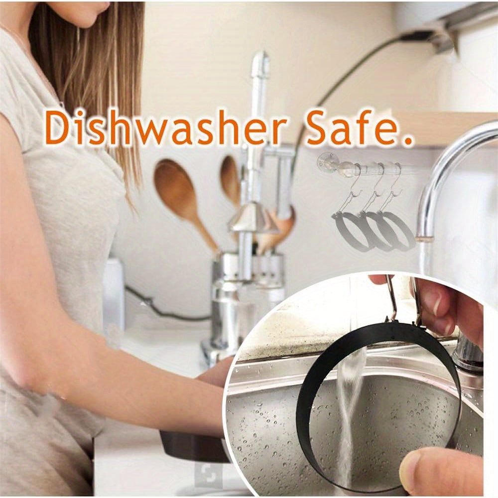 Set of 4 Non-Stick Stainless Steel Egg Rings for Pancakes Breakfast Sandwiches and Burgers