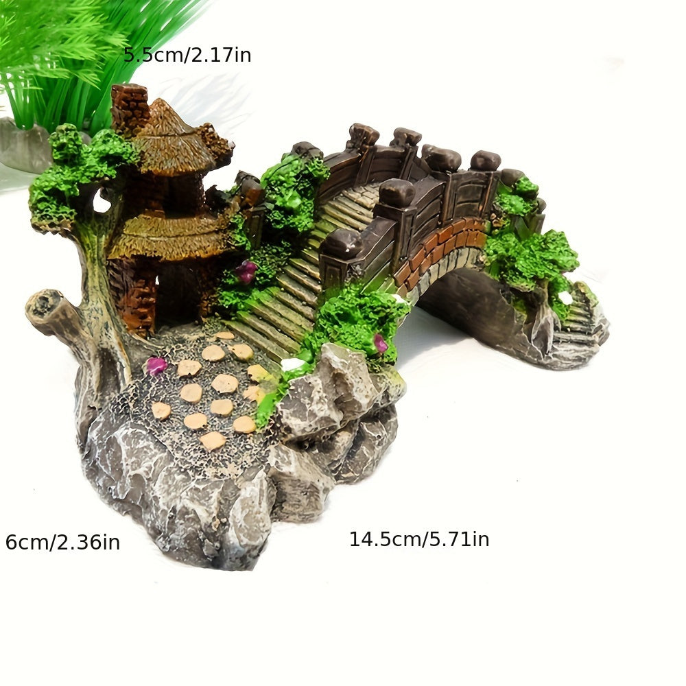 Resin Aquarium Decor Bridge for Fish Tanks and Turtle Climbing Platform