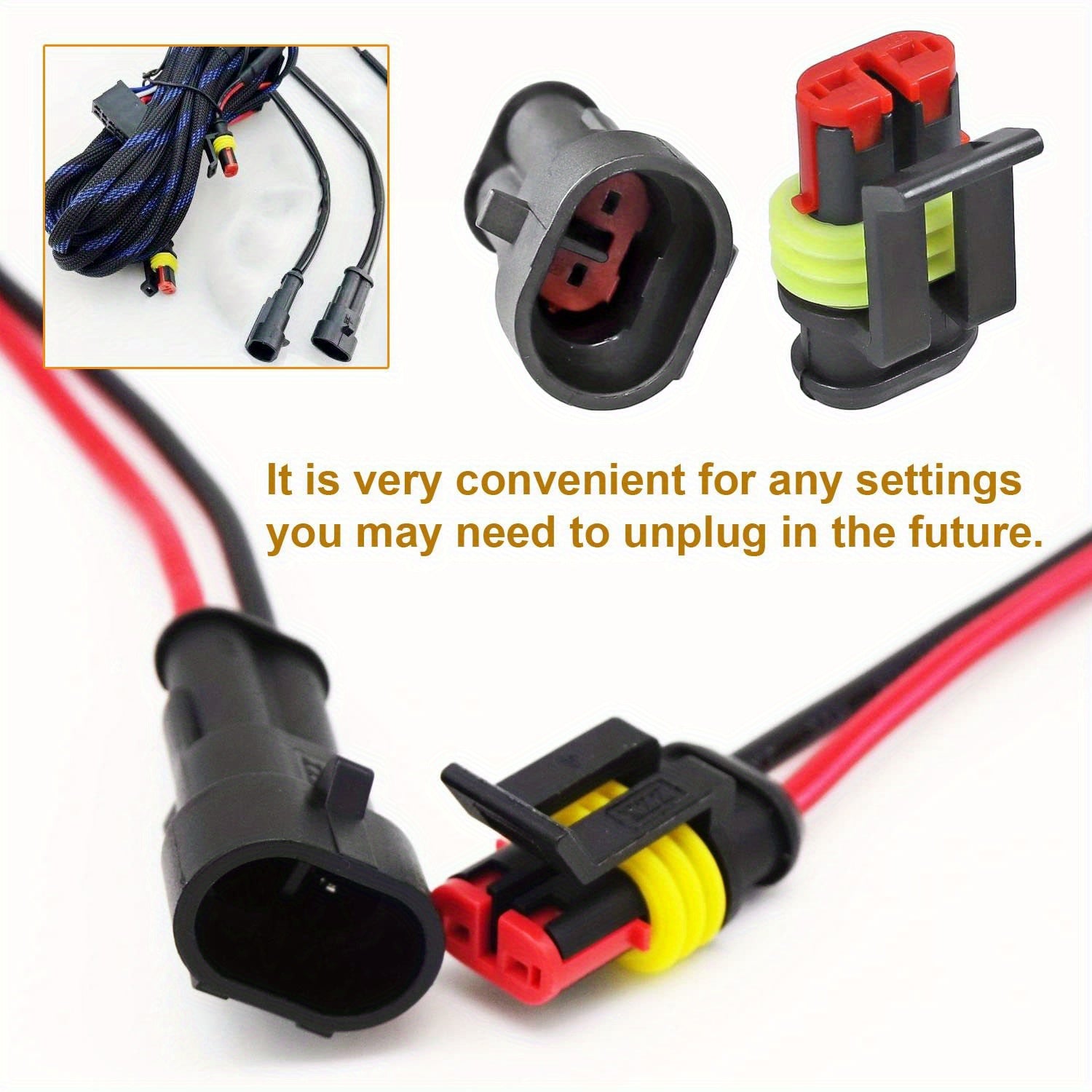 Male Female Electrical Connector Kit 2/10/12/20/40/272/370/640P Waterproof Wire for Car Boat Motorcycle