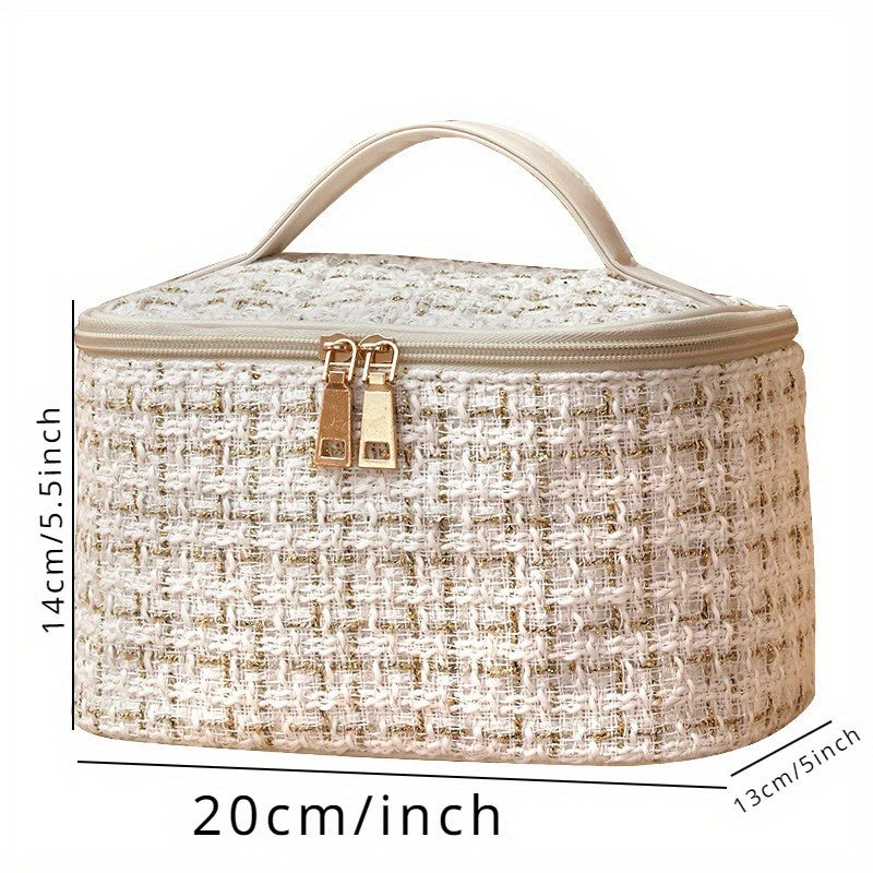 Waterproof Large Cosmetic Bag with Zipper Closure for Travel and Home Use