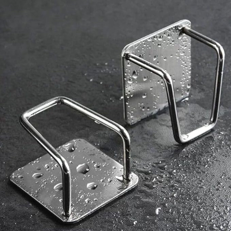 Juego de 2 organizadores de fregadero de acero inoxidable con cestas autoadhesivas y drenantes