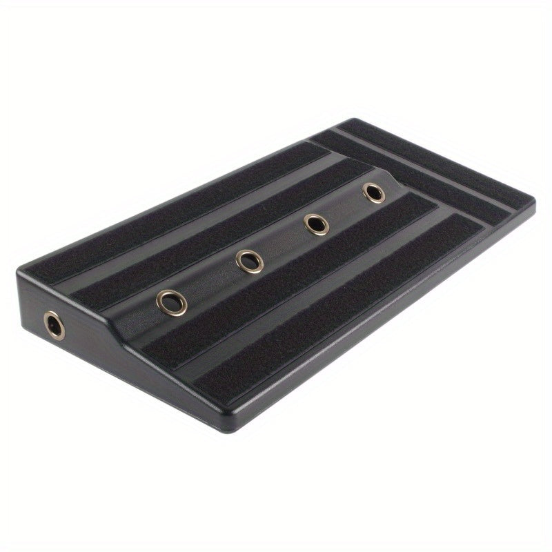 Lightweight Black Guitar Pedal Board with Non-Slip Surface and Hidden Power Supply