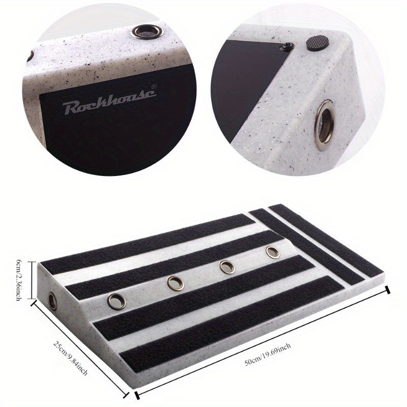 Lightweight Black Guitar Pedal Board with Non-Slip Surface and Hidden Power Supply