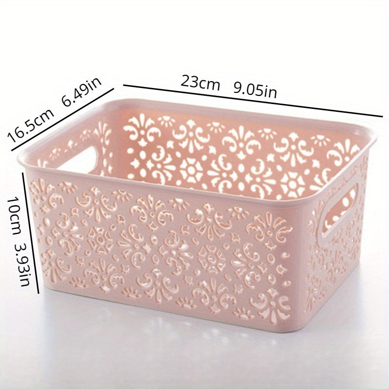 cesta de almacenamiento de plástico para cosméticos y artículos del hogar, organización versátil del hogar