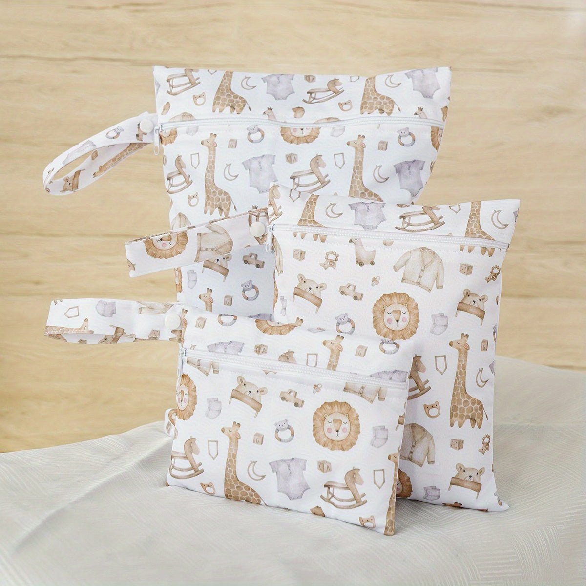 Set of 3 Waterproof Diaper Bags for Travel and Storage