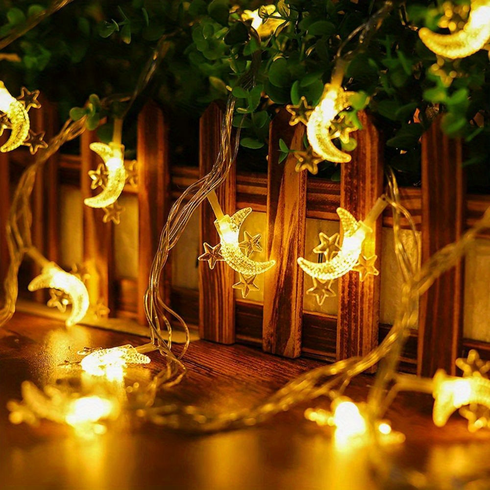 LED Moon String Lights Indoor Outdoor Battery Powered White 10-40 LED for Parties Weddings Holidays