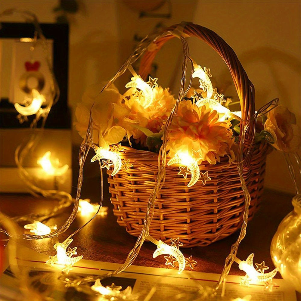 LED Moon String Lights Indoor Outdoor Battery Powered White 10-40 LED for Parties Weddings Holidays