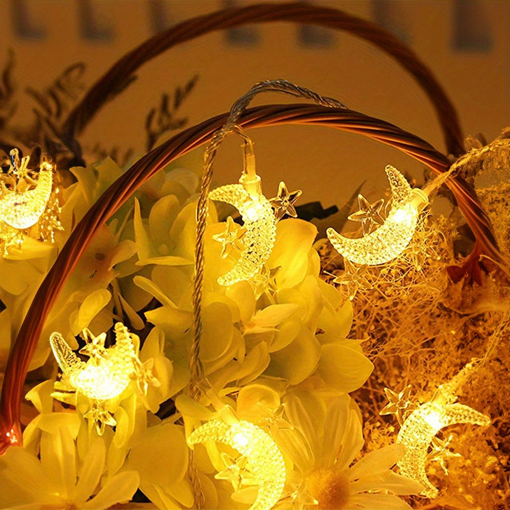 LED Moon String Lights Indoor Outdoor Battery Powered White 10-40 LED for Parties Weddings Holidays