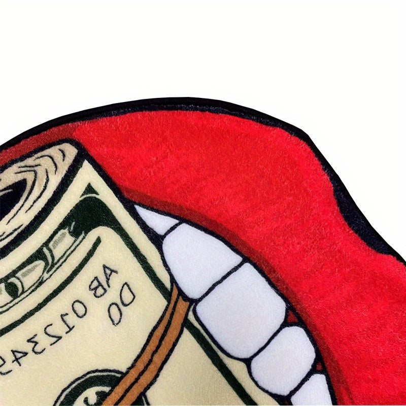 Cashmere and Lips Pattern Plush Rug Thick Faux Cashmere for Living Room Bedroom Home Decor