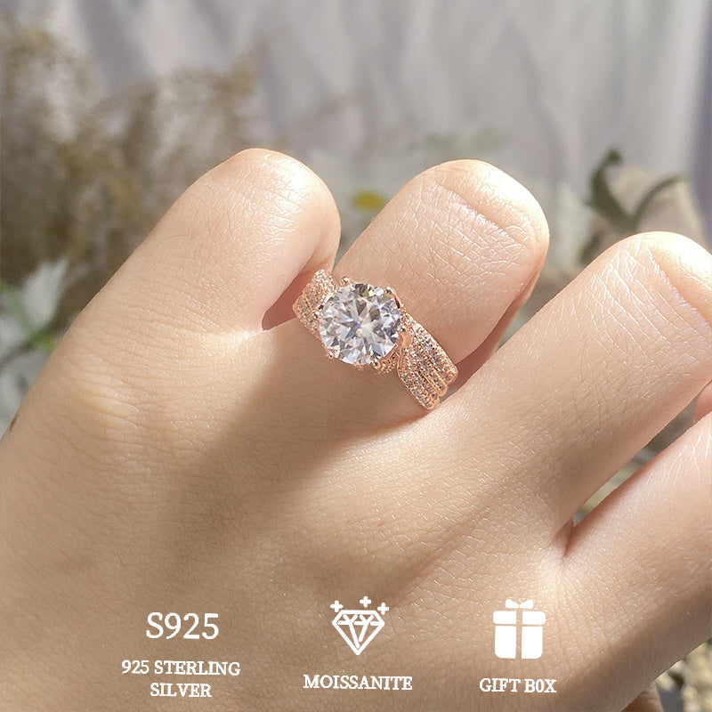 Sterling Silver Jewelry Set with Moissanite 3ct for Women Valentine's Day Wedding Gift