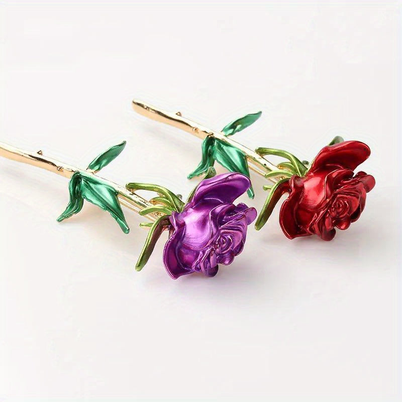 Vintage Rose Flower Lapel Pin for Women Stylish Clothing and Daily Wear