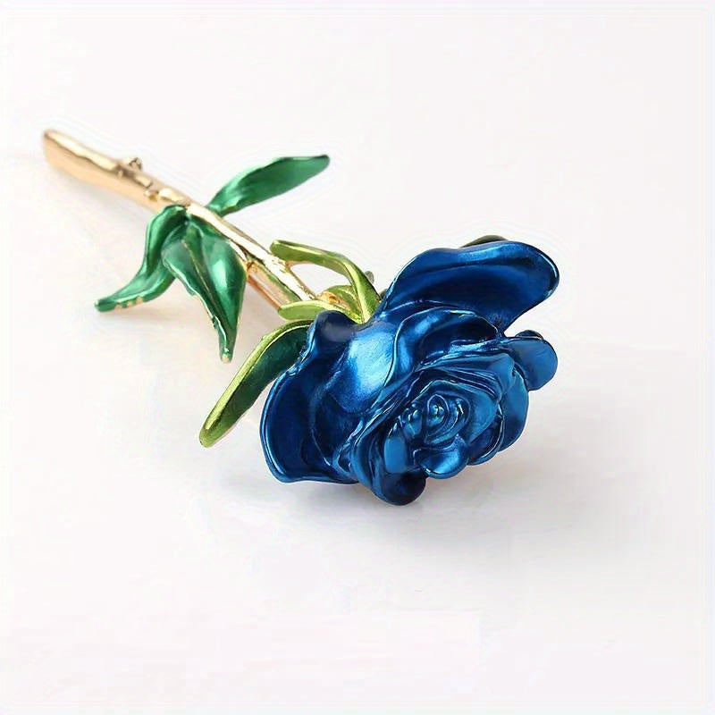 Vintage Rose Flower Lapel Pin for Women Stylish Clothing and Daily Wear