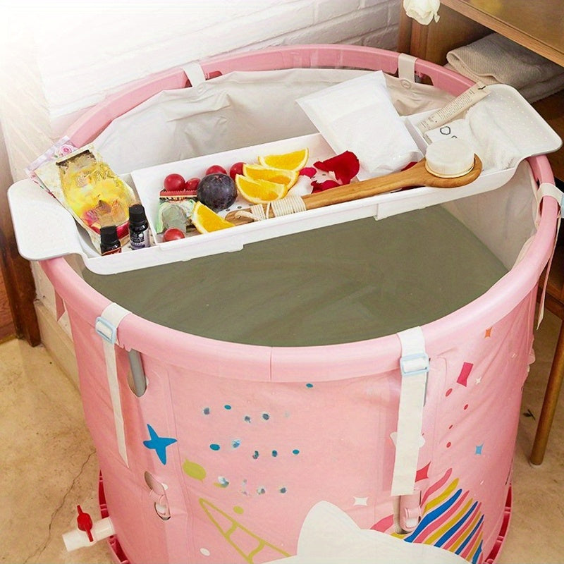 Expandable Plastic Bathroom Tub Tray with Towel Rack and Bookshelf