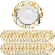 50 dona oltin folga bilan o'ralgan dumaloq stol matoqlar, to'ylar va uy bezaklari uchun