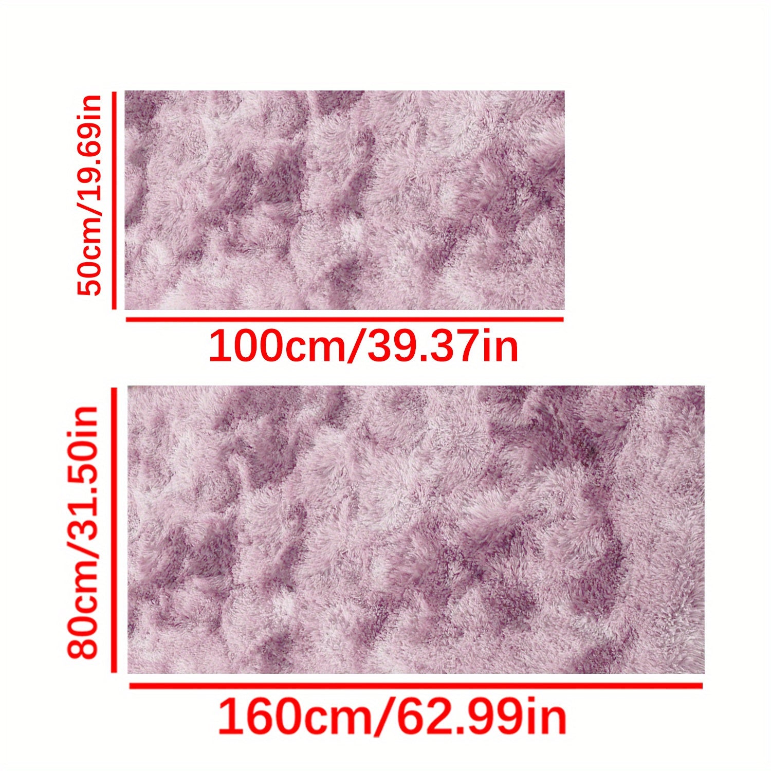 Tie-Dye Gradient Plush Area Mat Soft Silk Fur Machine Washable Bedroom Living Room