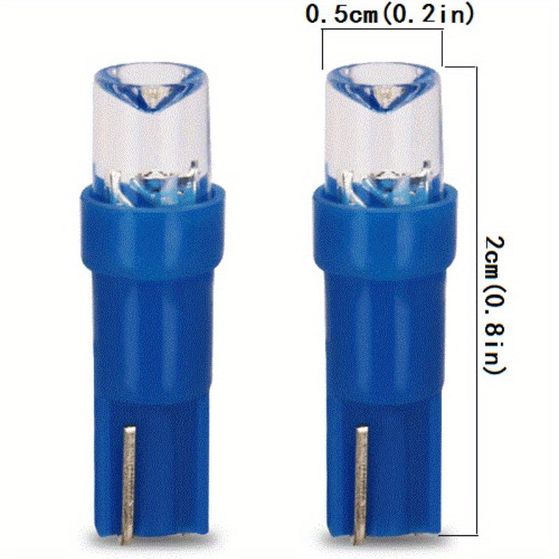 10 Pack T5 LED Car Dash Indicator Lights White Red Yellow Blue Green