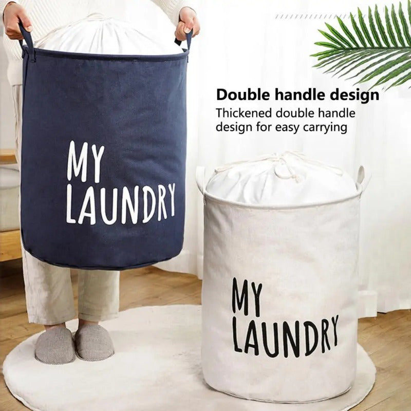 Large Waterproof Laundry Basket with Drawstring Closure for Bedroom Bathroom Dorm