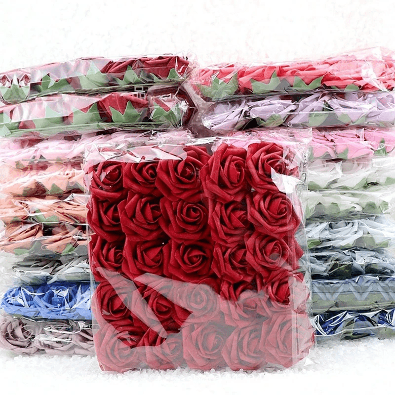 Artificial Rose Flowers Set for Garden Wedding Party Home Decor 25 Pieces